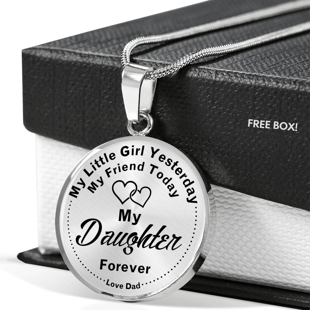 My Daughter Forever - Love Dad Jewelry ShineOn Fulfillment Luxury Necklace (Silver) No
