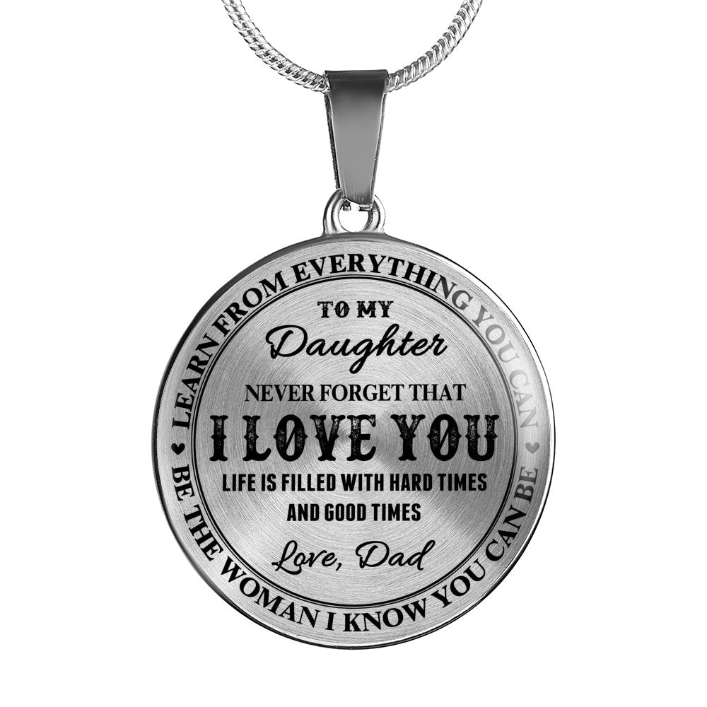 To My Daughter - I Love You Jewelry ShineOn Fulfillment Luxury Necklace (Silver) No
