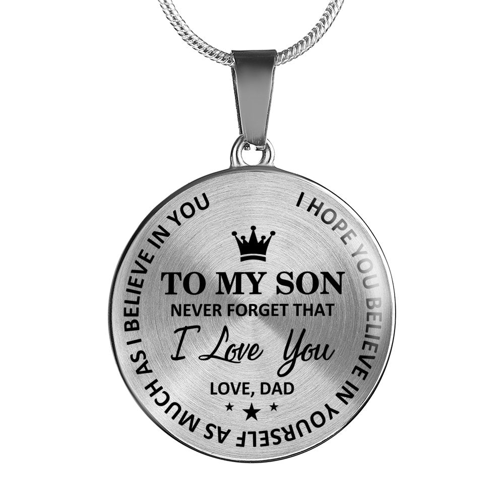 Dad To Son - Believe In Yourself Luxury Necklace Jewelry ShineOn Fulfillment