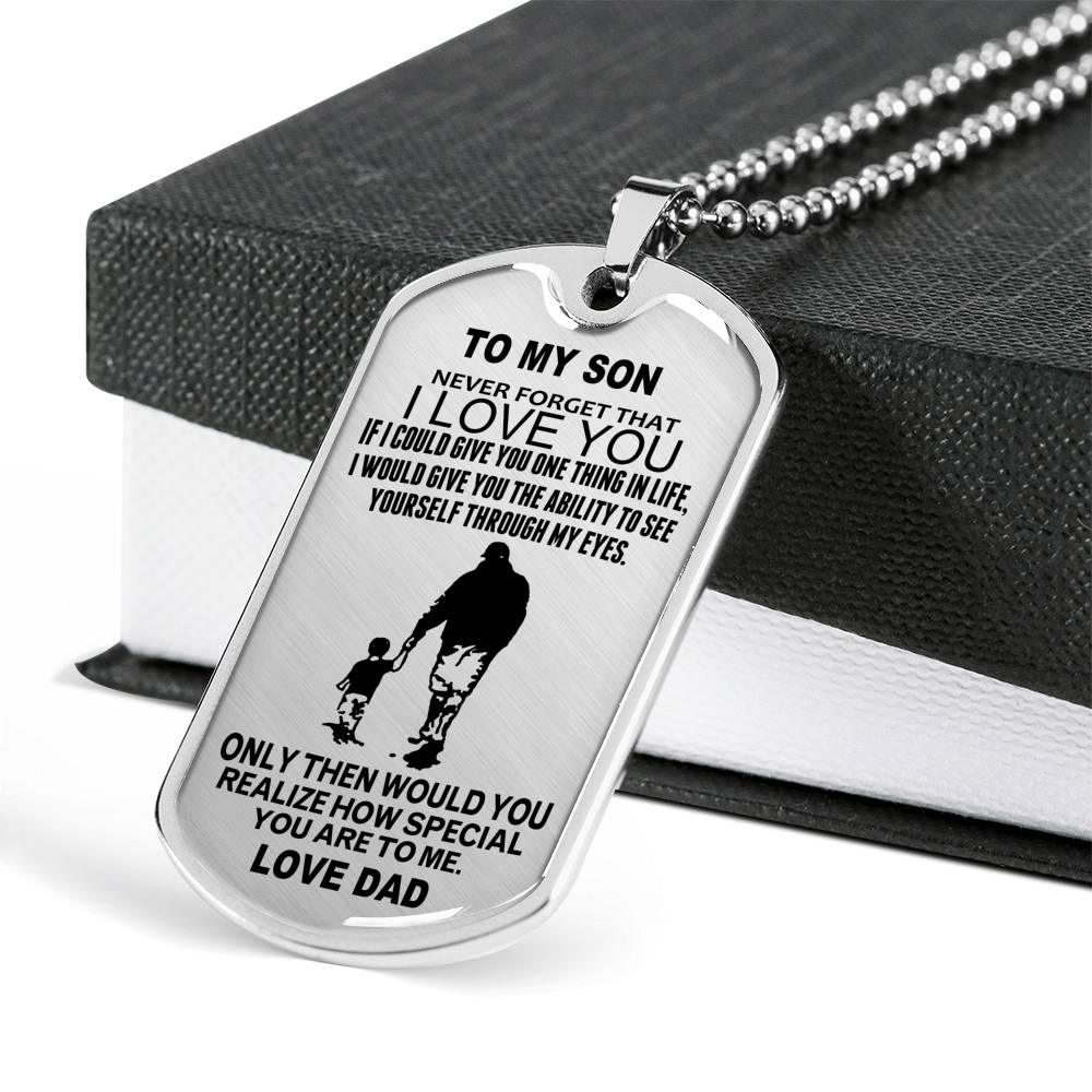 Dad To Son - You Are Special To Me Jewelry ShineOn Fulfillment Military Chain (Silver) No 
