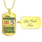 Some Heroes Wear Capes Mine Wears Dog Tag Jewelry ShineOn Fulfillment Military Chain (Gold) Yes