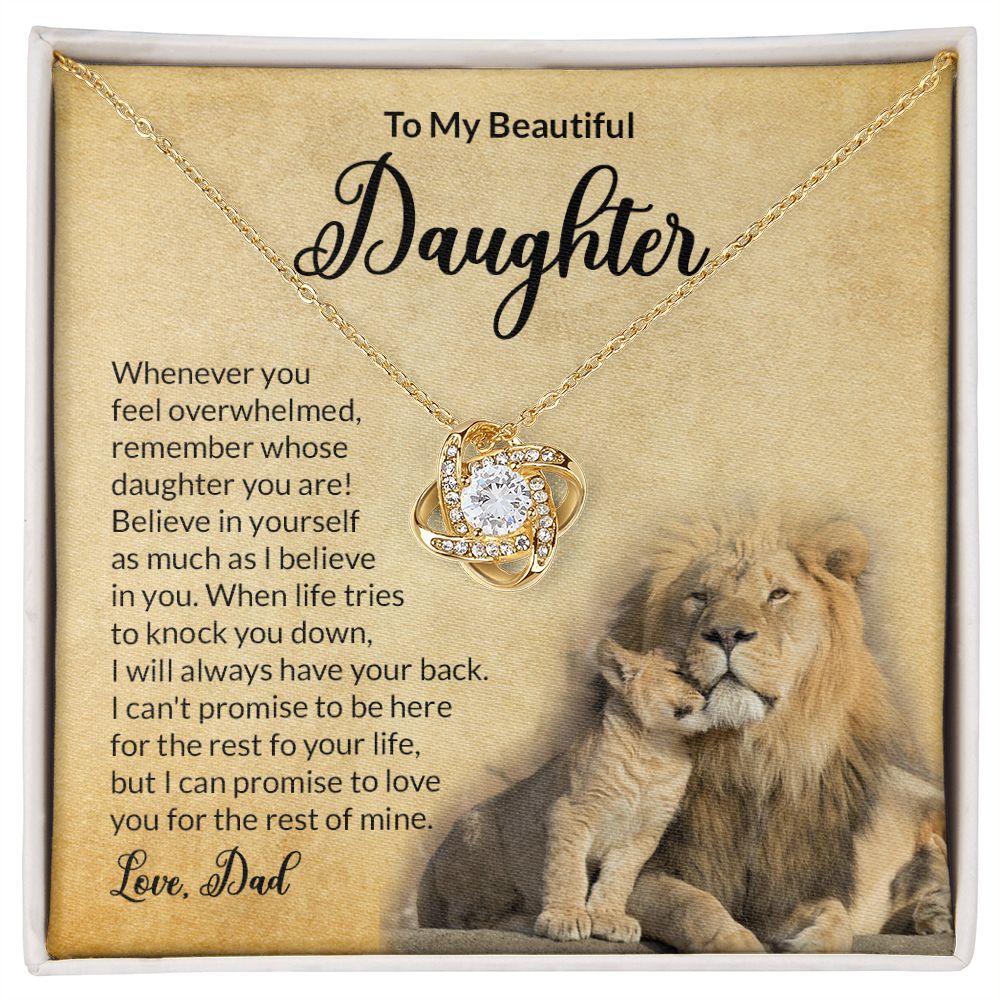 To My Daughter Believe In Yourself - Love Knot Necklace