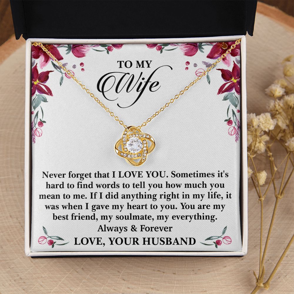My Wife My Everything Love Knot Necklace
