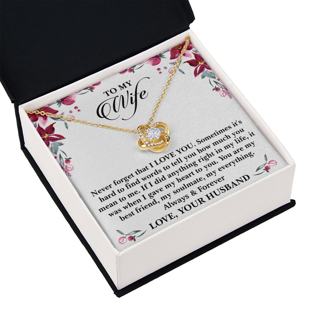 My Wife My Everything Love Knot Necklace