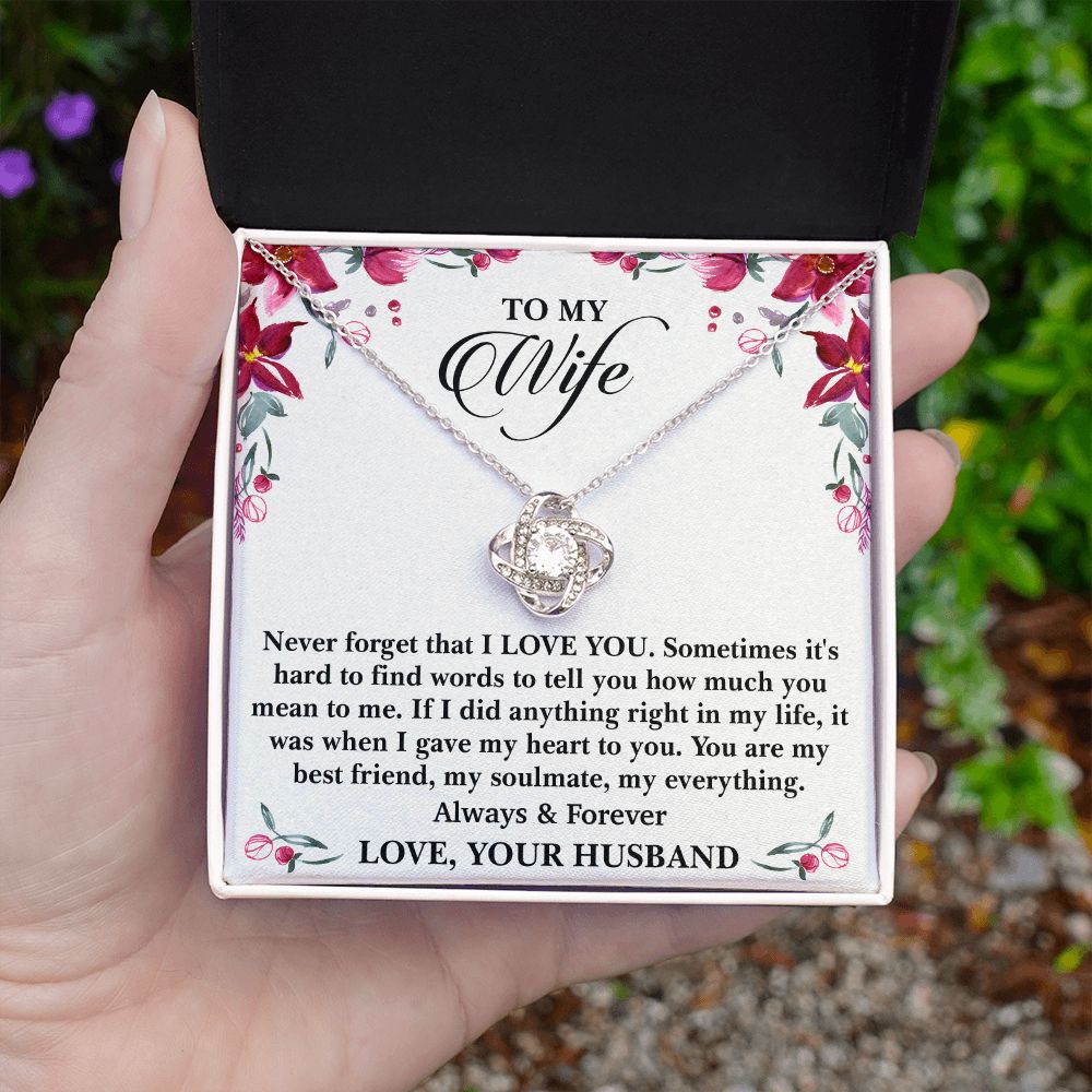 My Wife My Everything Love Knot Necklace