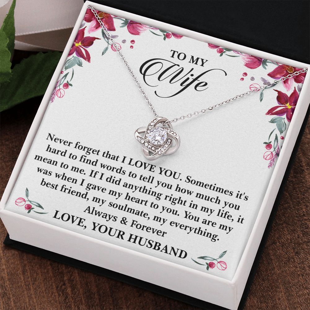 My Wife My Everything Love Knot Necklace