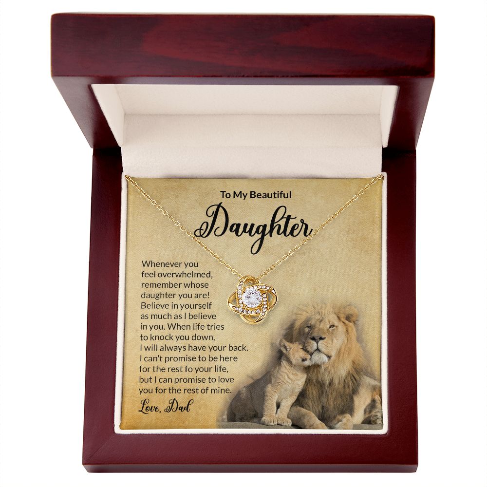 To My Daughter Believe In Yourself - Love Knot Necklace