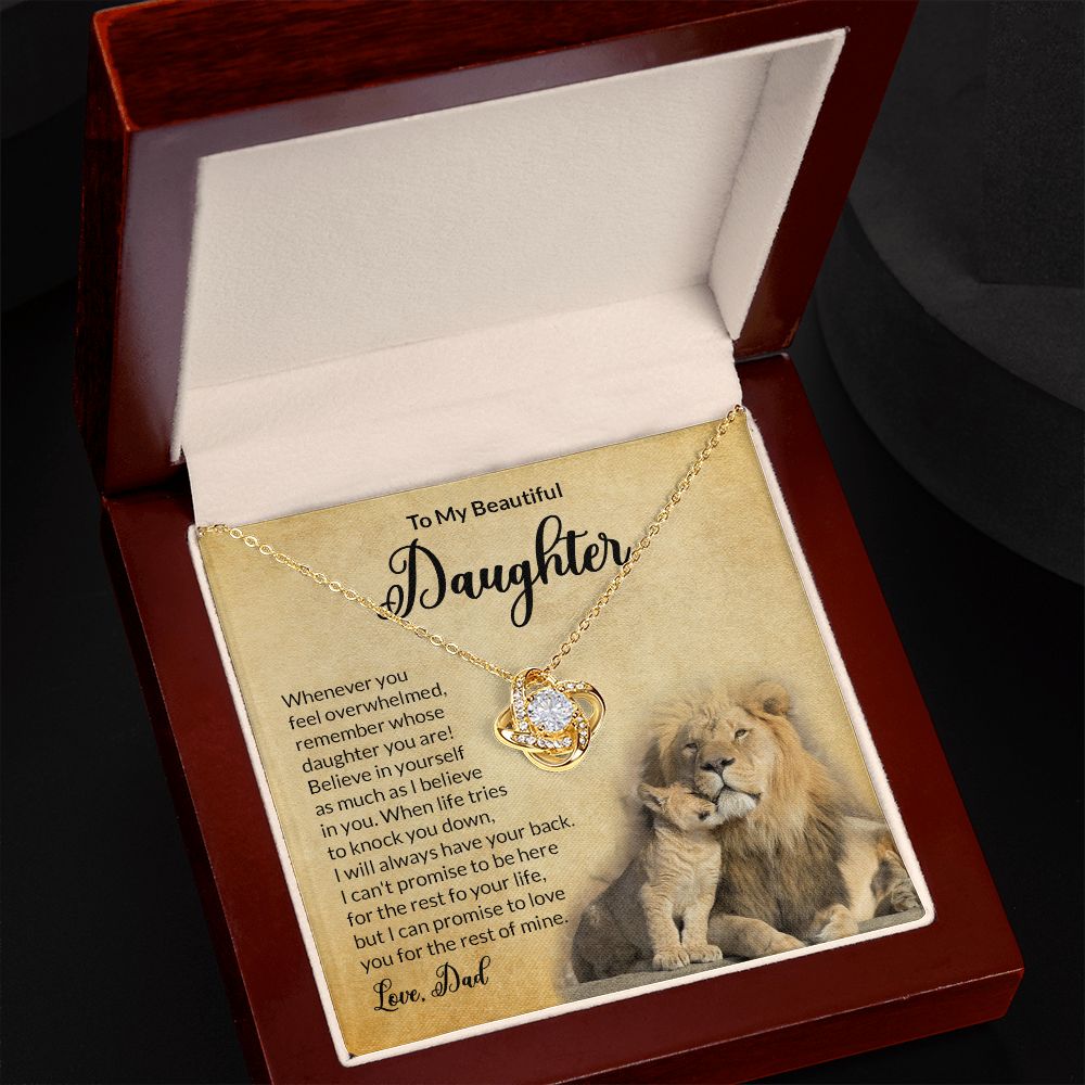 To My Daughter Believe In Yourself - Love Knot Necklace