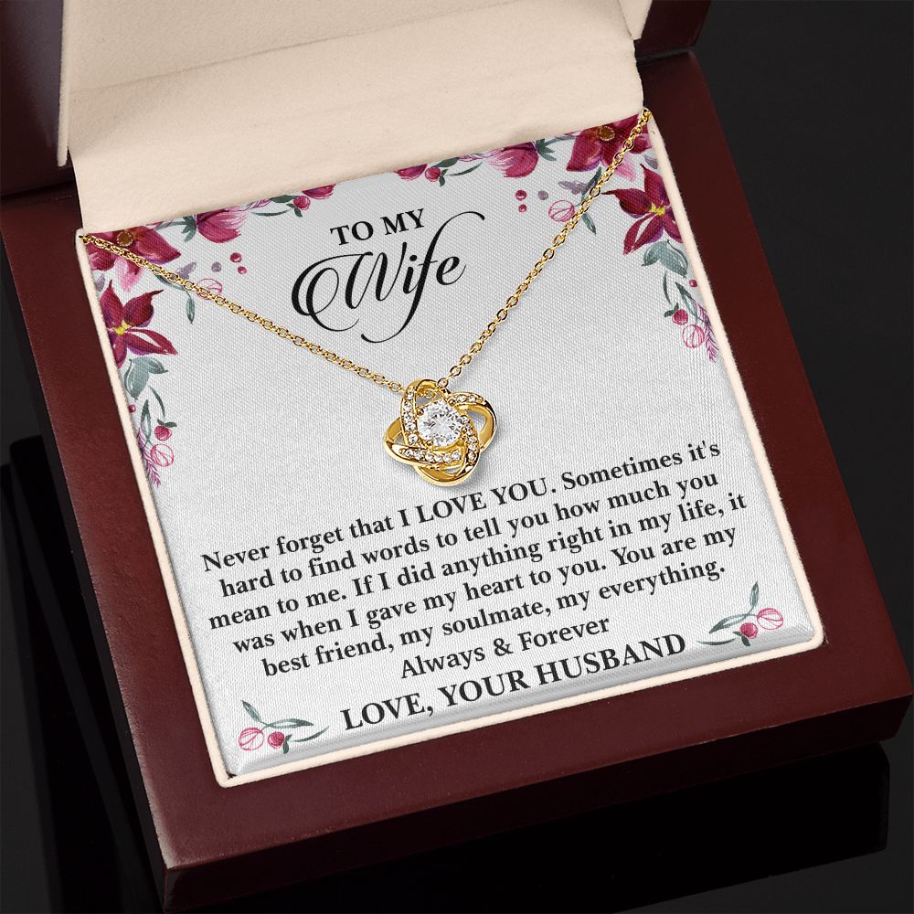 My Wife My Everything Love Knot Necklace