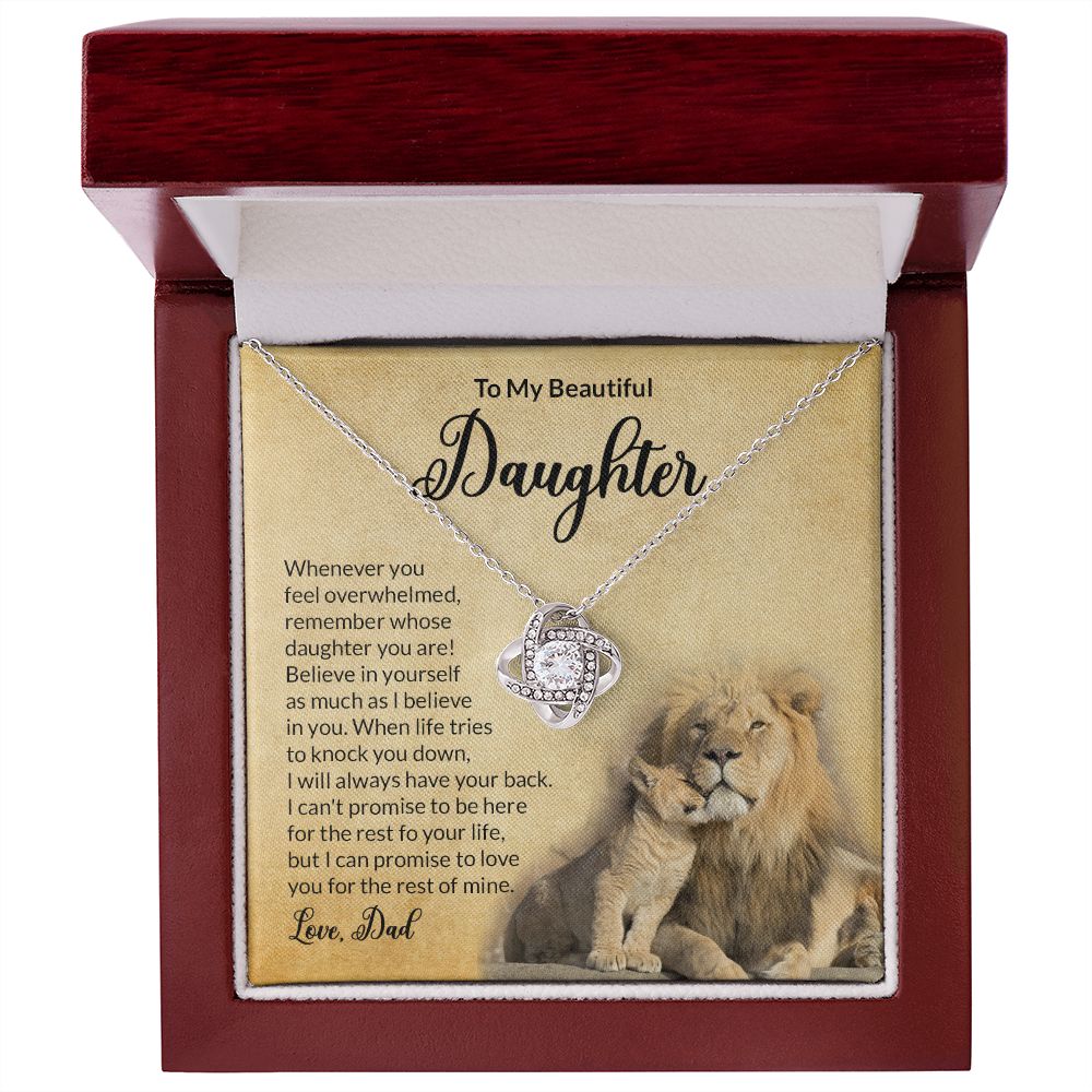 To My Daughter Believe In Yourself - Love Knot Necklace