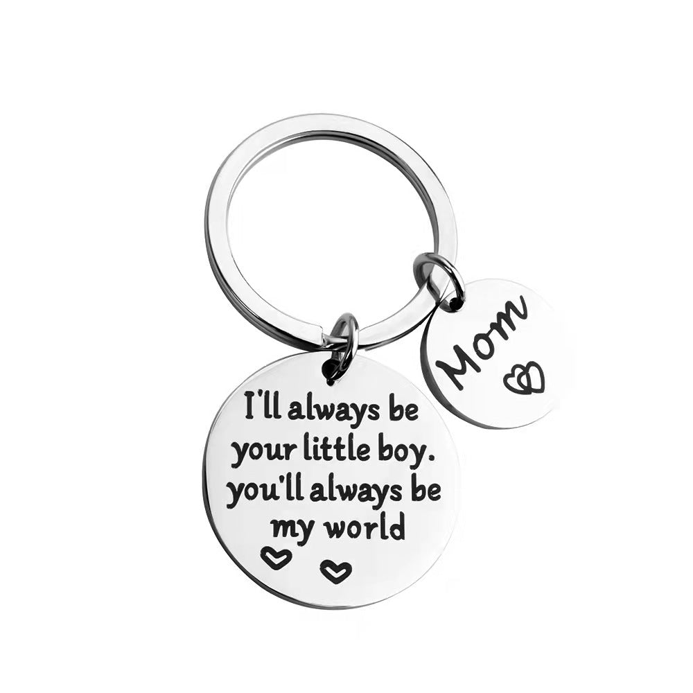 To My Mom - You'll Always Be My World Keychain Keychain GrindStyle Son To Mom