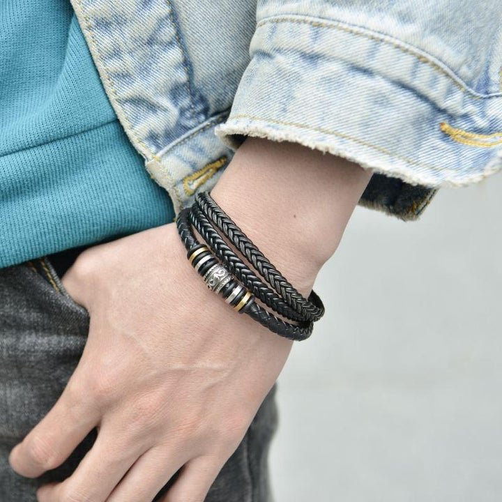 To My Son - Love You Forever - Braided Leather Bracelet with Message Card