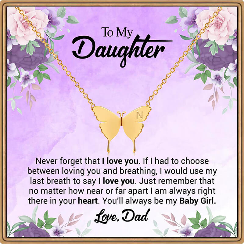 My Baby Girl - 18K Gold Plated Dainty Butterfly Necklace Necklaces GrindStyle
