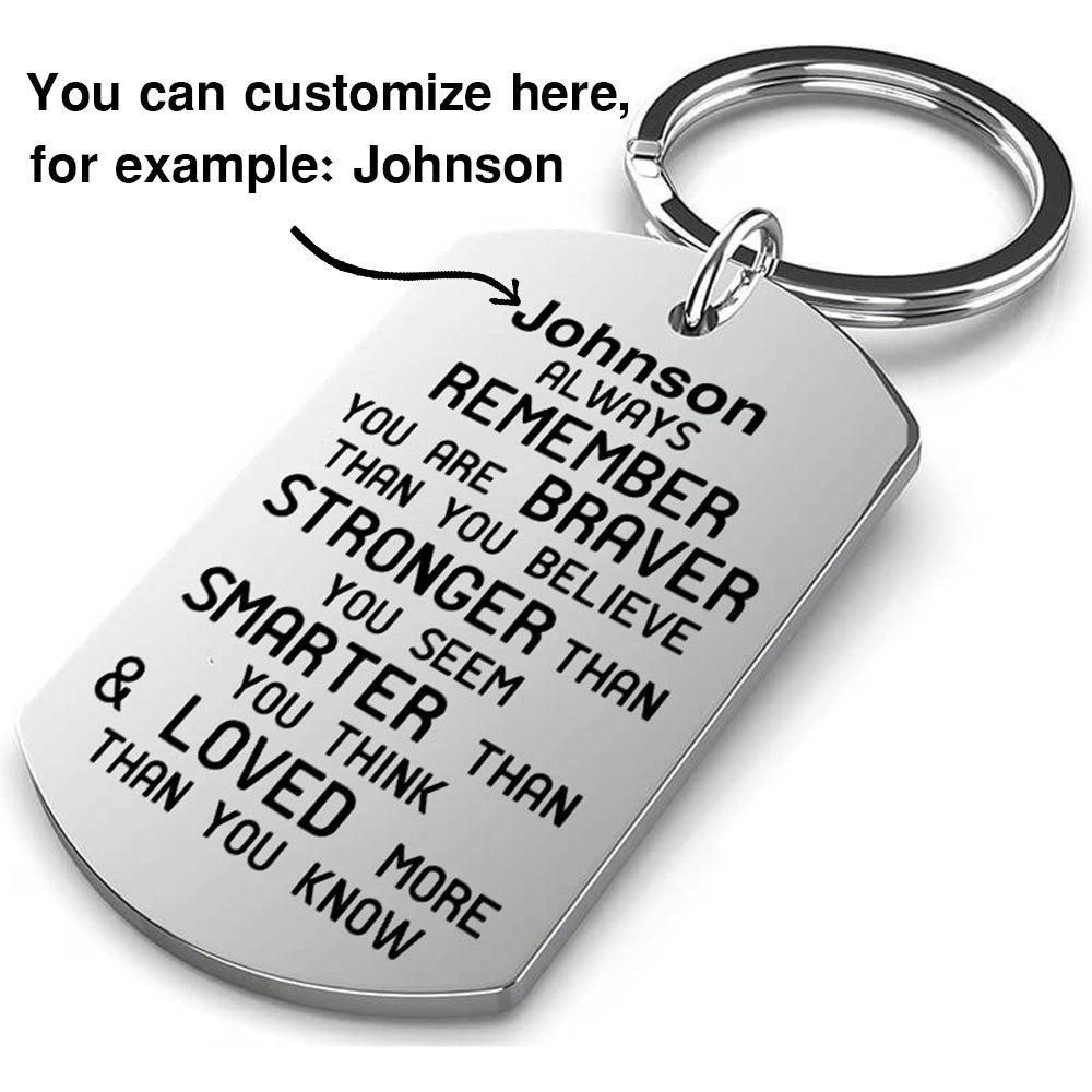 Personalized Remember You are Braver Than You Believe Keychain Keychain GrindStyle 
