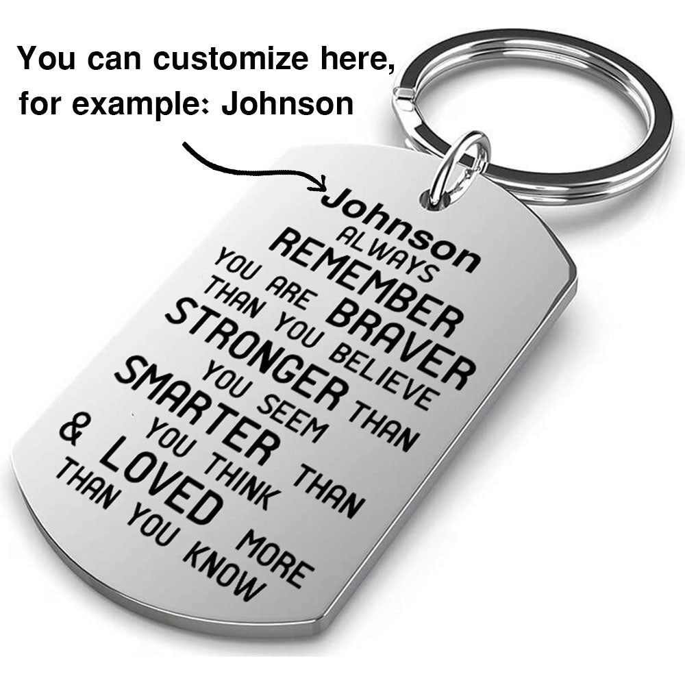 Personalized Remember You are Braver Than You Believe Keychain Keychain GrindStyle
