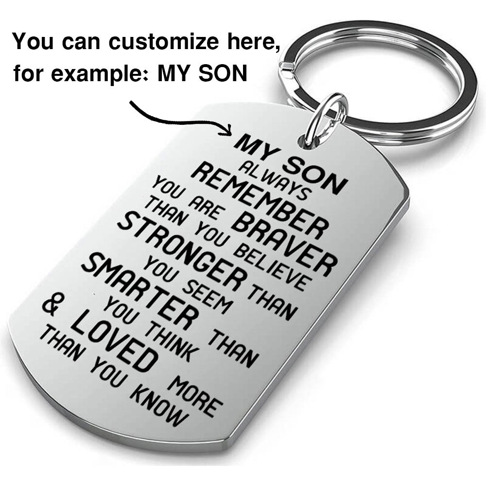 Personalized Remember You are Braver Than You Believe Keychain Keychain GrindStyle