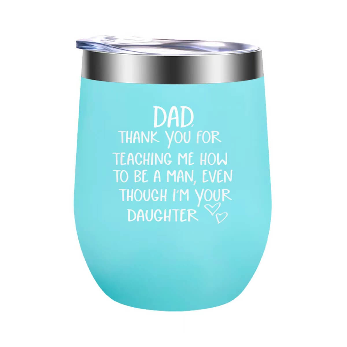 Dad Thank You For Teaching Me Wine Tumbler Tumblers GrindStyle Mint