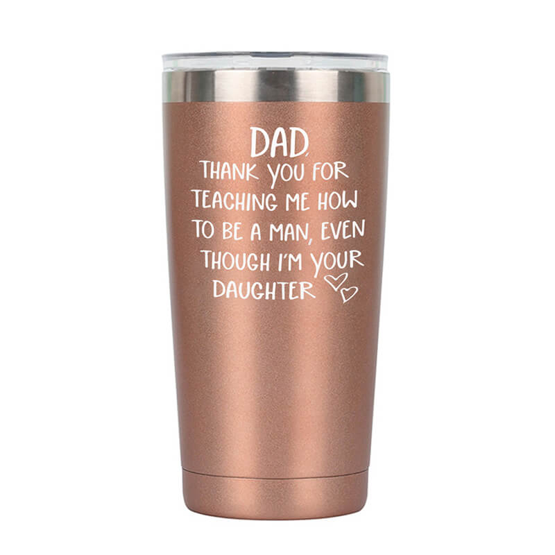 Dad Thank You For Teaching Me Tumbler Tumblers GrindStyle Rose Gold