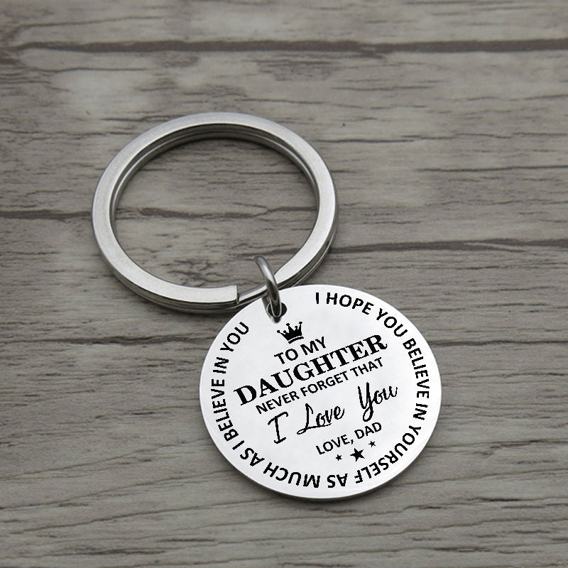 Dad To Daughter Believe In Yourself Keychain Keychain GrindStyle