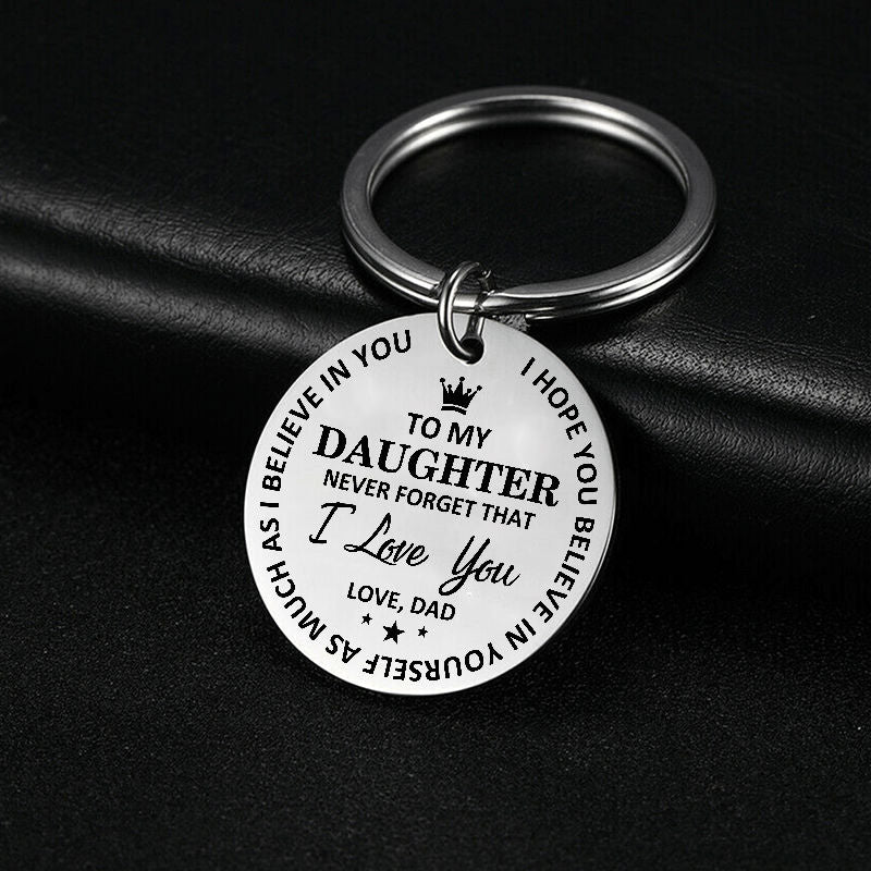 Dad To Daughter Believe In Yourself Keychain Keychain GrindStyle