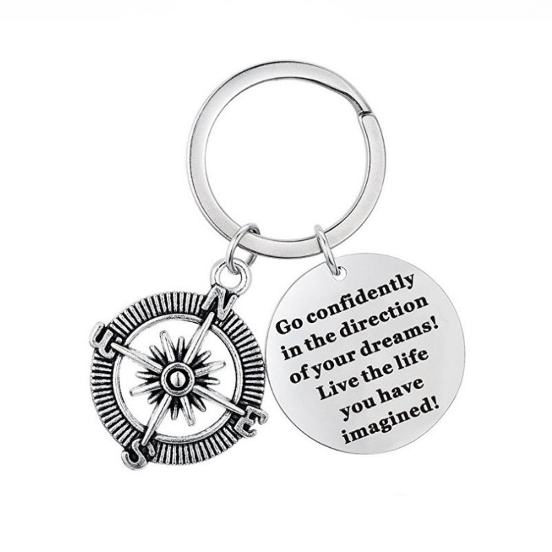 Go Confidently in The Direction of Your Dreams Keyring Keychain GrindStyle