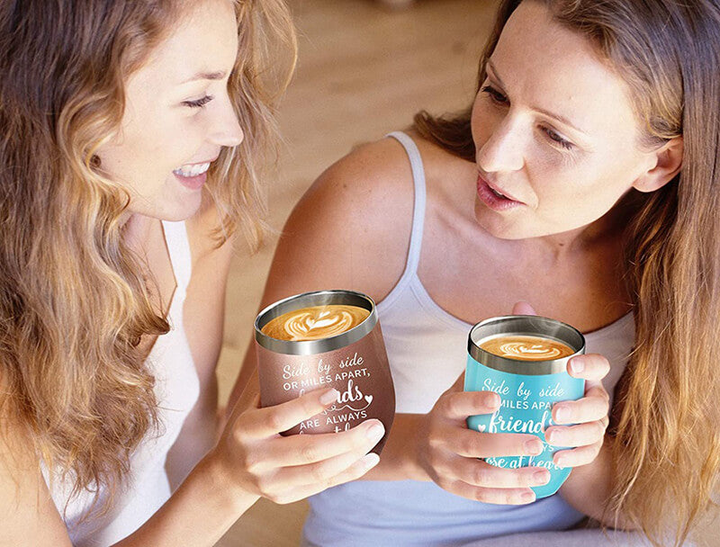 Friends Are Always Close at Heart Wine Tumbler Tumblers GrindStyle