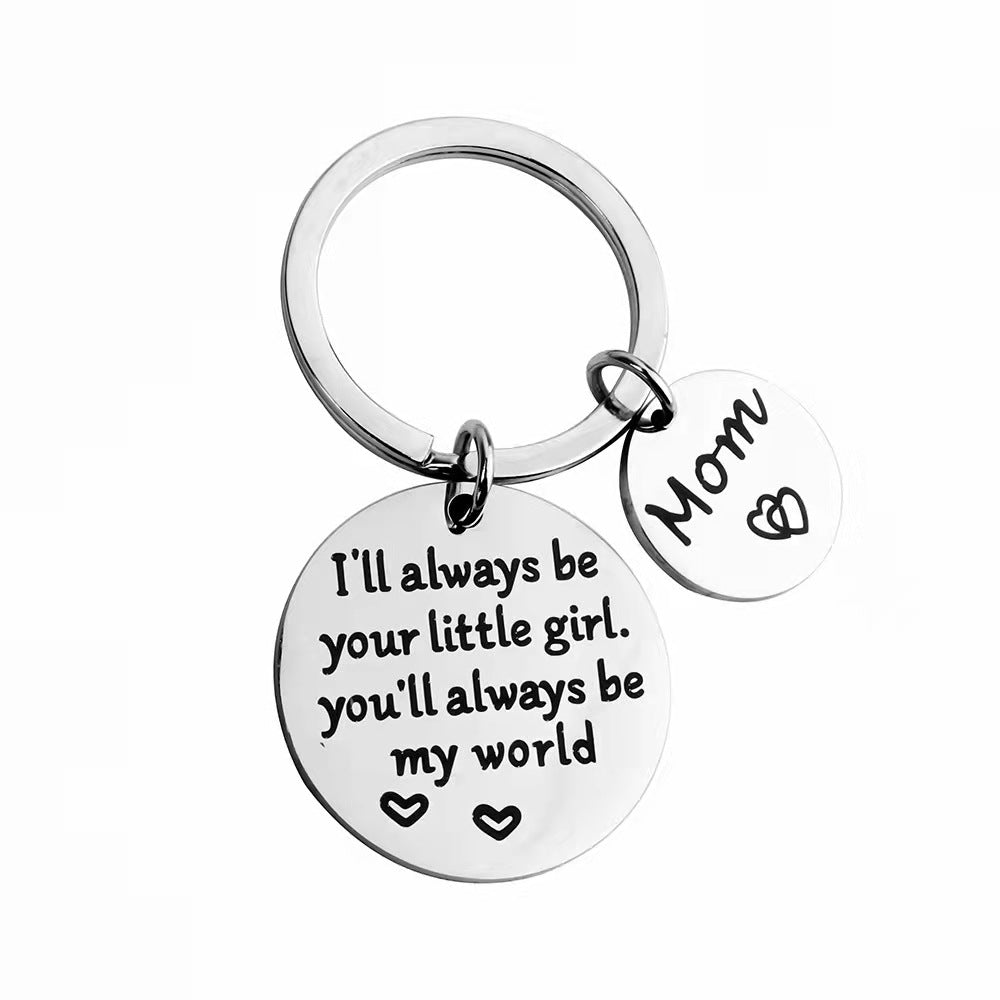 To My Mom - You'll Always Be My World Keychain Keychain GrindStyle Daughter To Mom