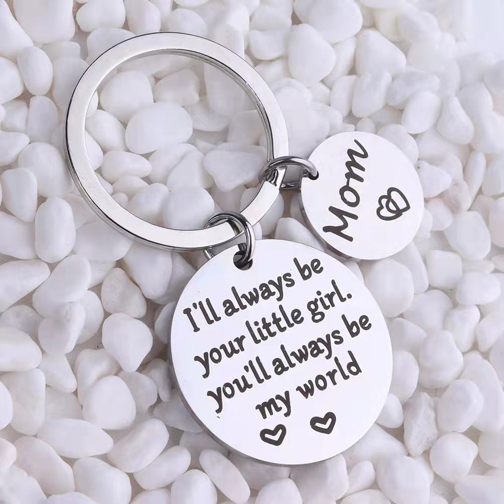 To My Mom - You'll Always Be My World Keychain Keychain GrindStyle