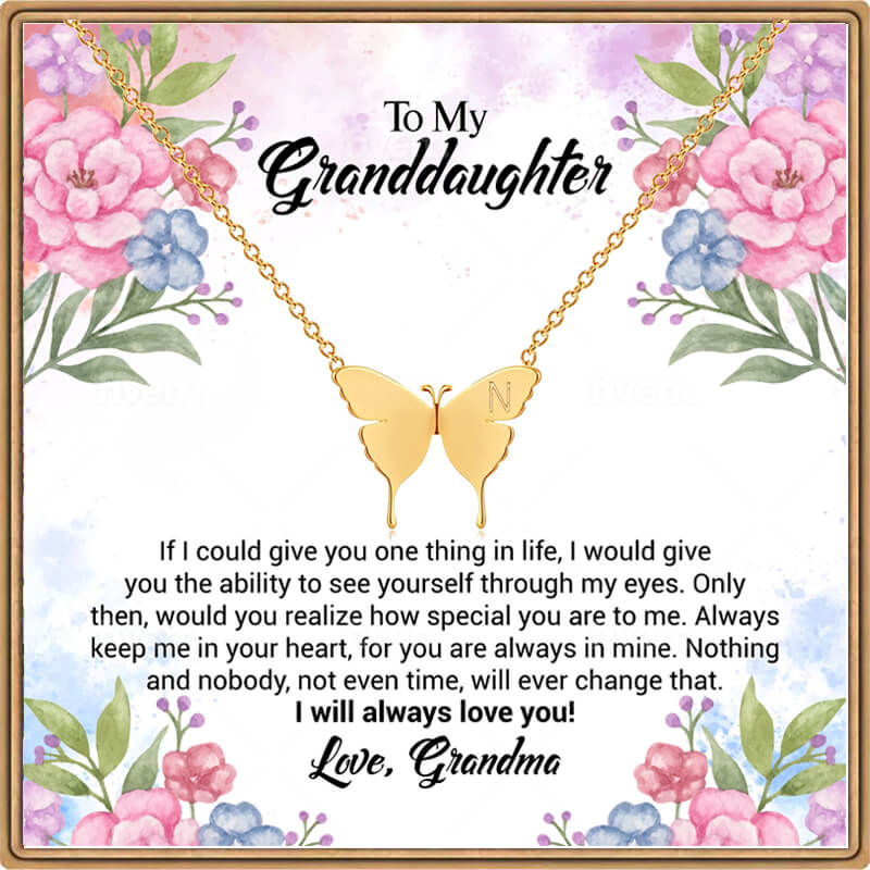 To My Granddaughter - If I Could Give You One Thing In Life - Butterfly Necklace Necklaces GrindStyle
