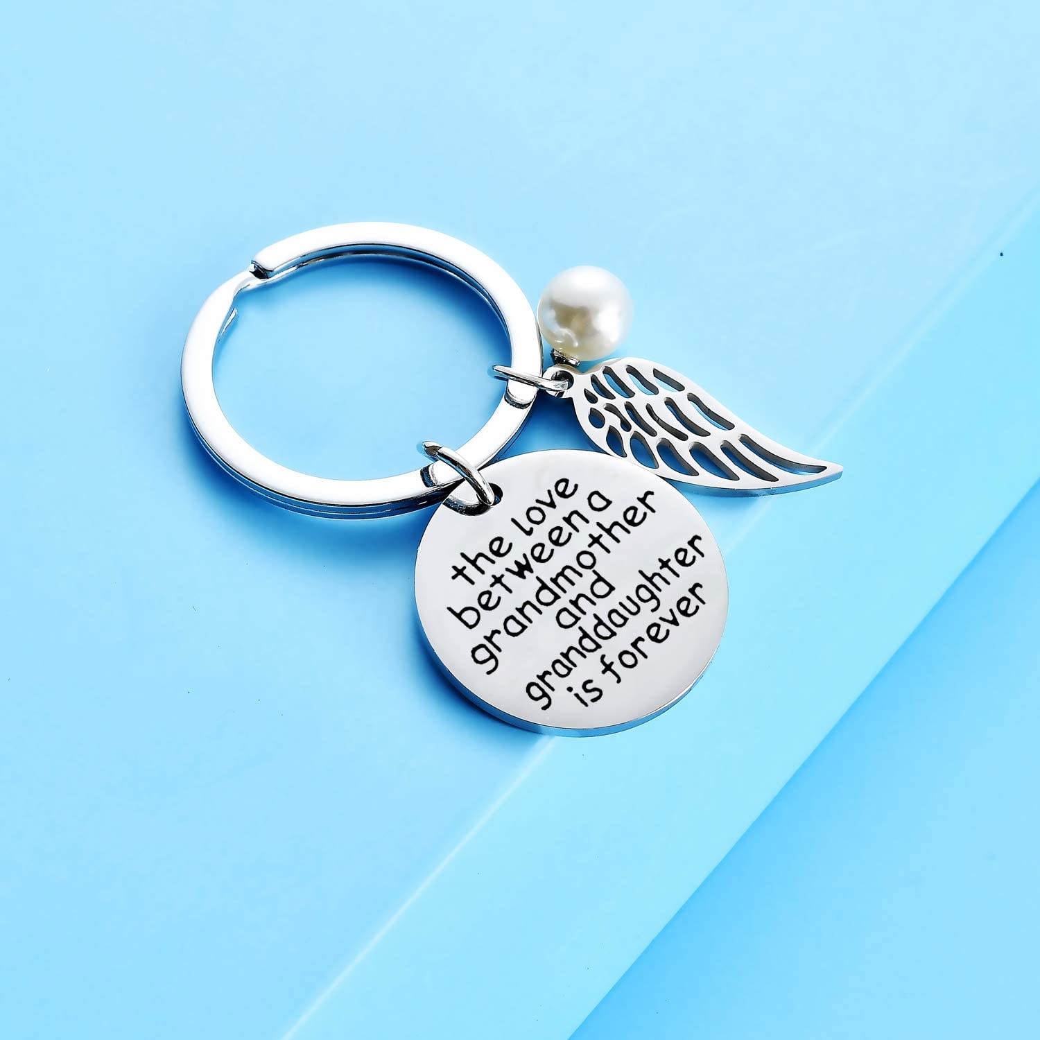 The Love Between a Grandmother and Granddaughter/Grandson is Forever Keychain Keychain GrindStyle