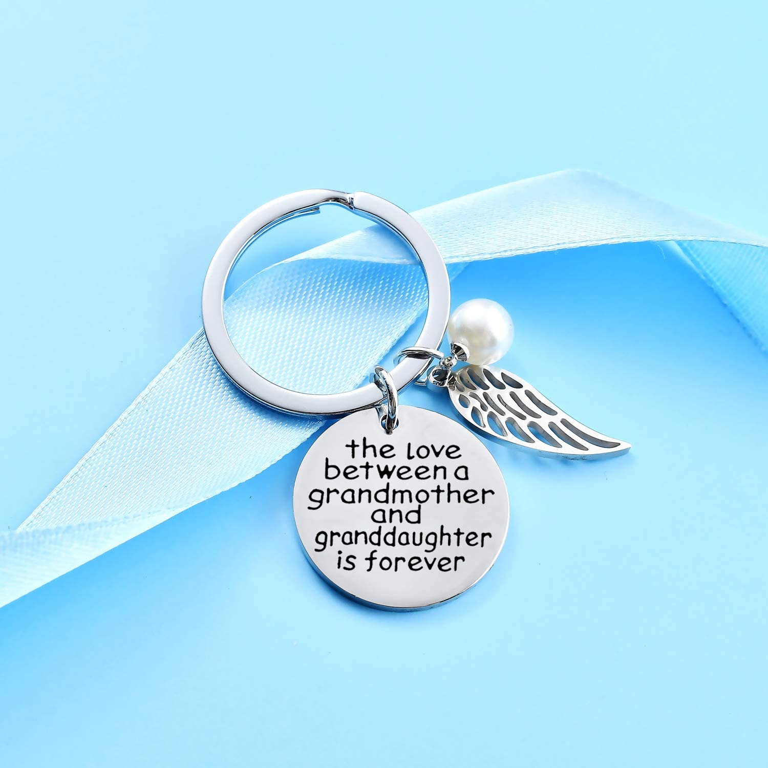 The Love Between a Grandmother and Granddaughter/Grandson is Forever Keychain Keychain GrindStyle