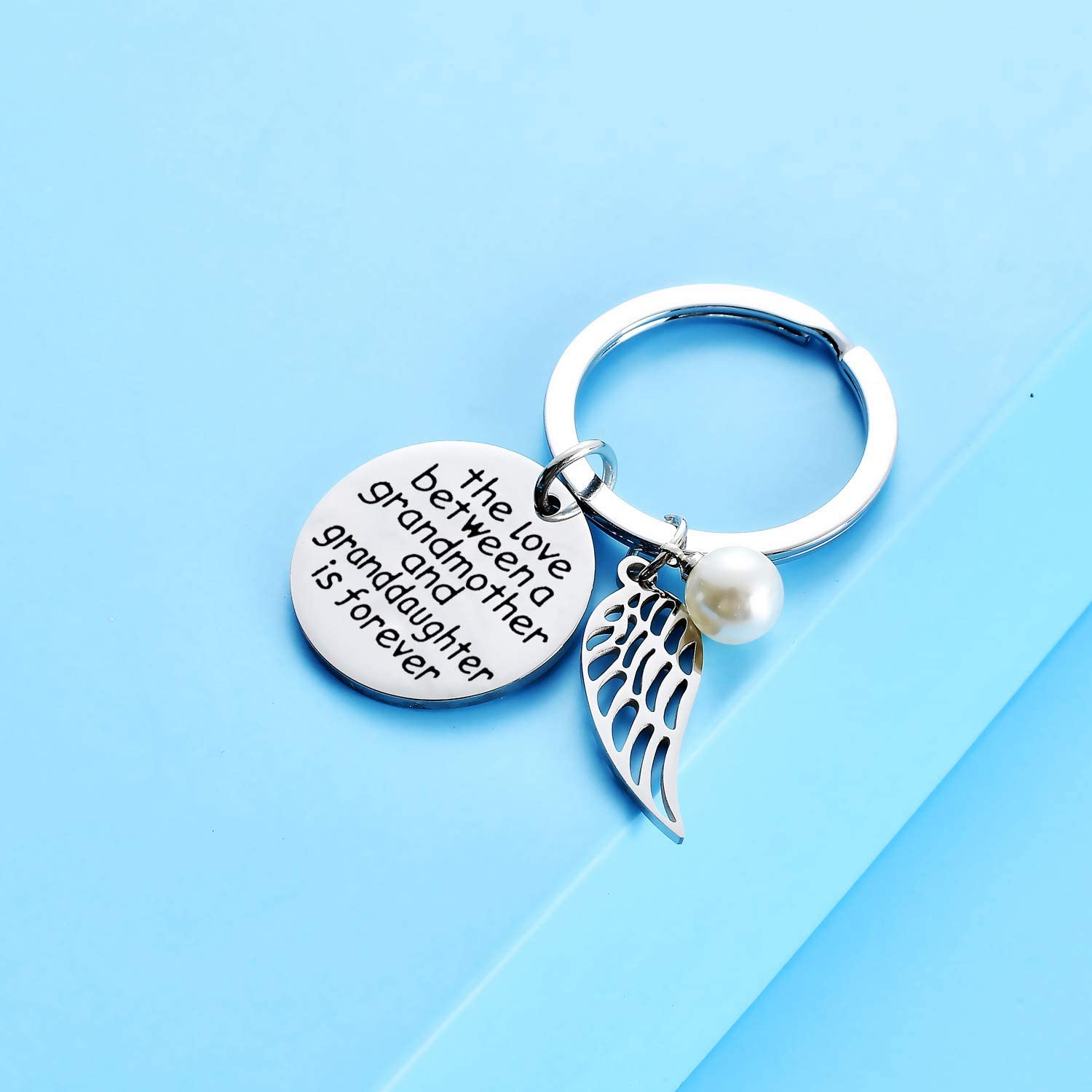 The Love Between a Grandmother and Granddaughter/Grandson is Forever Keychain Keychain GrindStyle