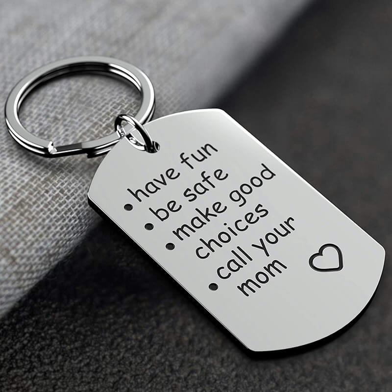 Have Fun, Be Safe, Make Good Choices and Call Your MOM Keychain Keychain GrindStyle 