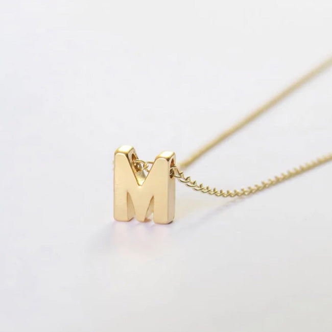 14K Gold Plated Initial Letter Necklace Necklaces GrindStyle