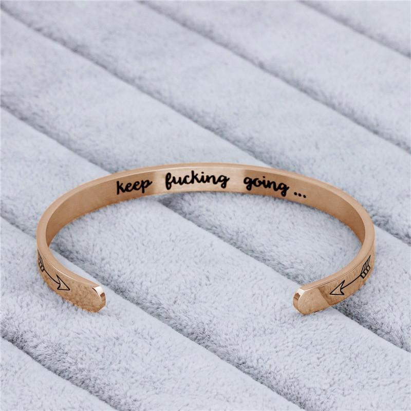 Keep Fucking Going Cuff Bracelet bracelets GrindStyle