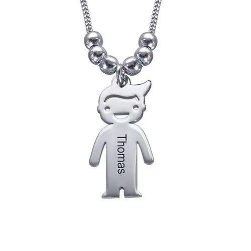 Mother's Necklace with Engraved Kids Charms necklace GrindStyle