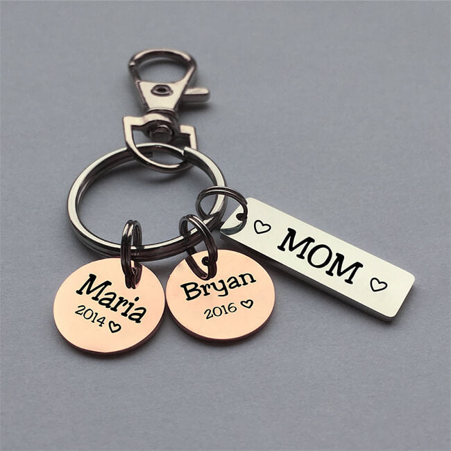 Personalized Kids Name Bar Charm Keychain GrindStyle