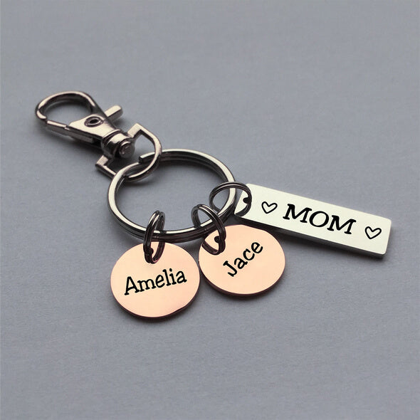 Personalized Kids Name Bar Charm Keychain GrindStyle