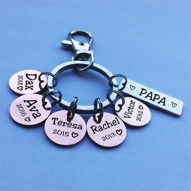 Personalized Kids Name Bar Charm Keychain GrindStyle