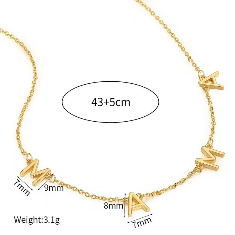 I Love You Mom I Really Do - Dainty MAMA Letter Necklace