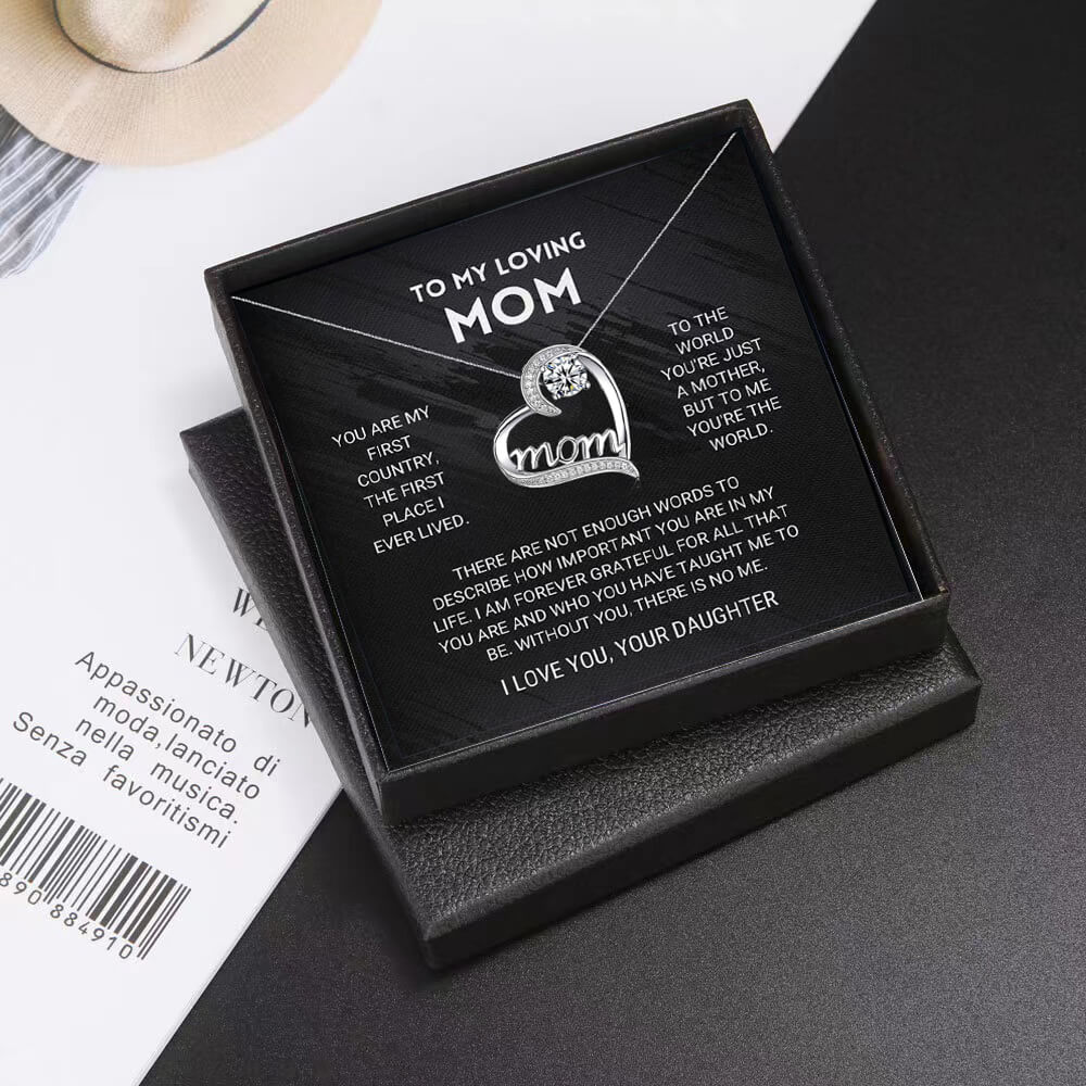 To My Loving Mom - Heart Necklace
