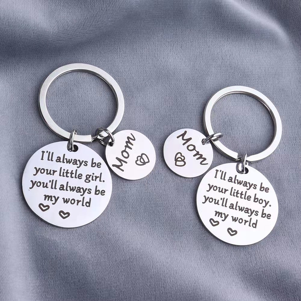 To My Mom - You'll Always Be My World Keychain Keychain GrindStyle