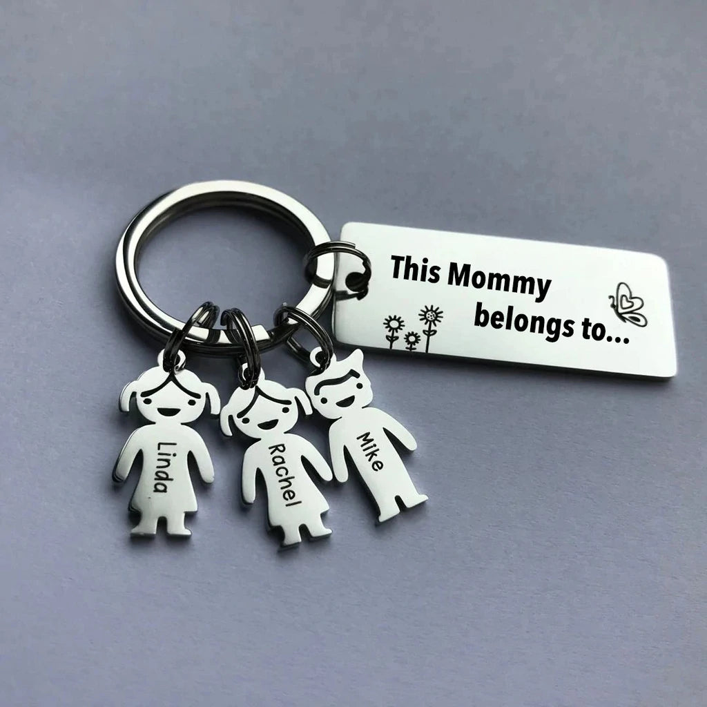 Personalized Family Name Kids Charm Keychain Keychain GrindStyle