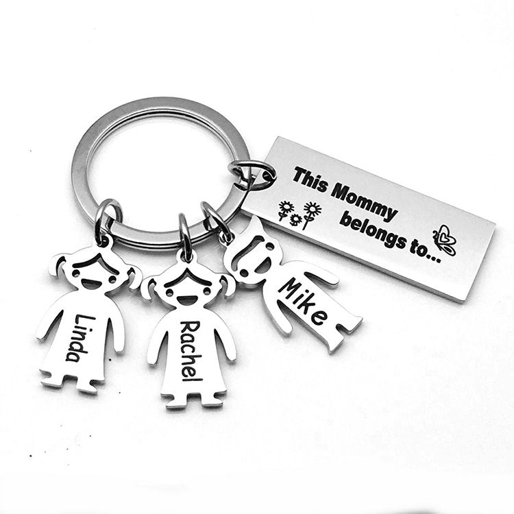 Personalized Family Name Kids Charm Keychain Keychain GrindStyle