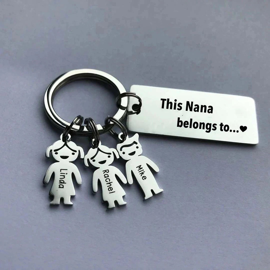 Personalized Family Name Kids Charm Keychain Keychain GrindStyle