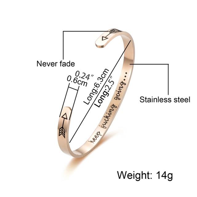 Keep Fucking Going Cuff Bracelet bracelets GrindStyle