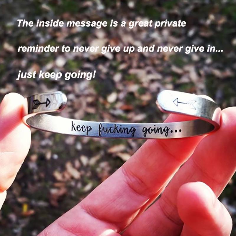 Keep Fucking Going Cuff Bracelet bracelets GrindStyle