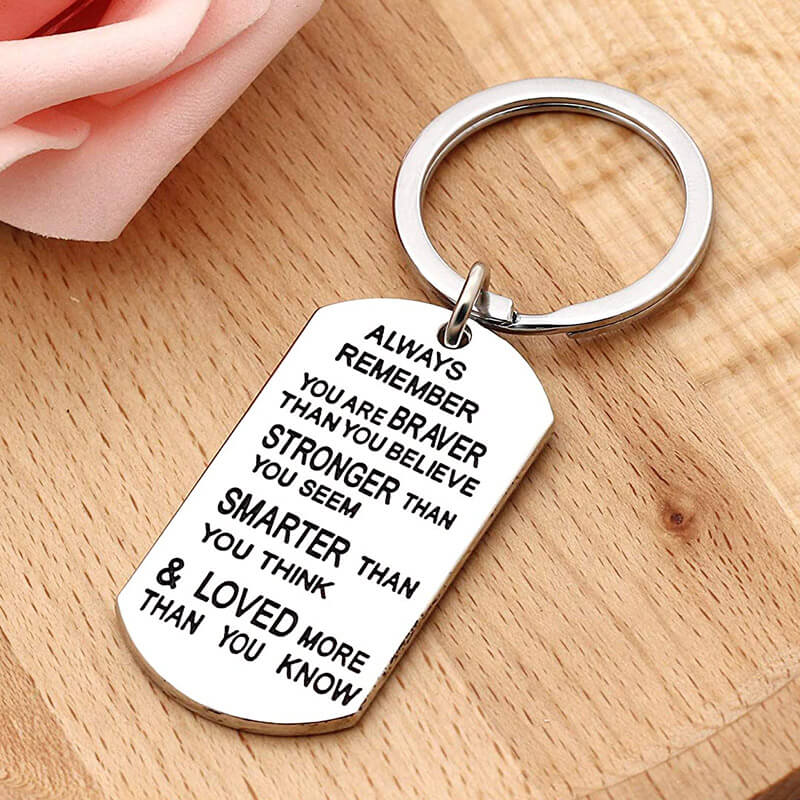 Always Remember You are Braver Than You Believe Inspirational Keychain Keychain GrindStyle