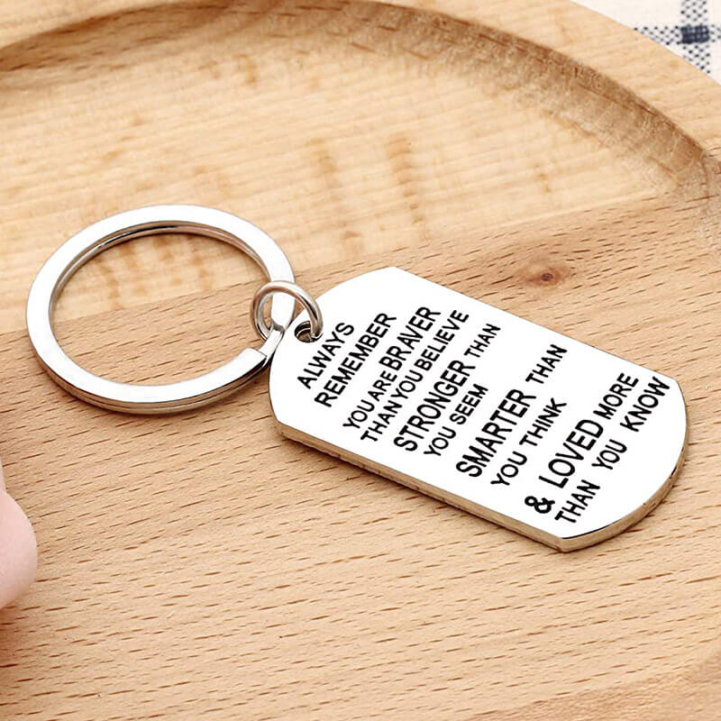 Always Remember You are Braver Than You Believe Inspirational Keychain Keychain GrindStyle