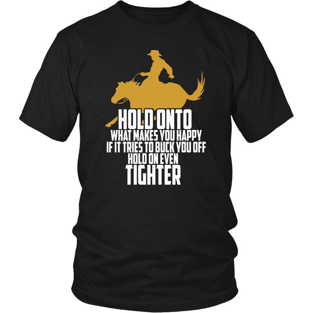 Horses Make You Happy! T-shirt teelaunch District Unisex Shirt Black S
